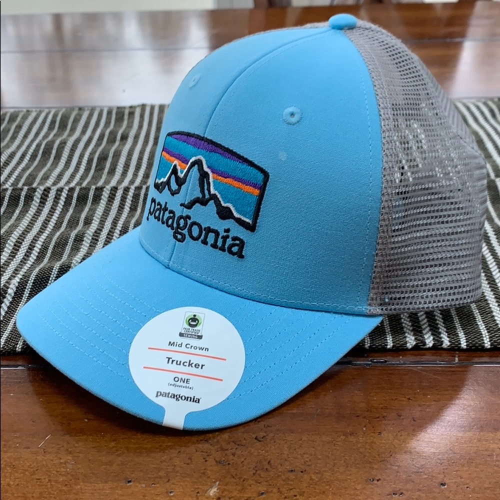 Patagonia Fitz Roy Horizons Blue Trucker Hat - Picture 2 of 8